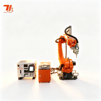 자동 4000W IPG 섬유 레이저 용접 로봇 KUKA EV 배터리 트레이 및 구조 부품을위한 6 축